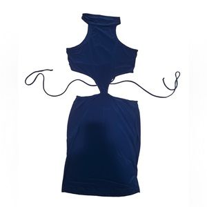 Cutout Blue tie dress